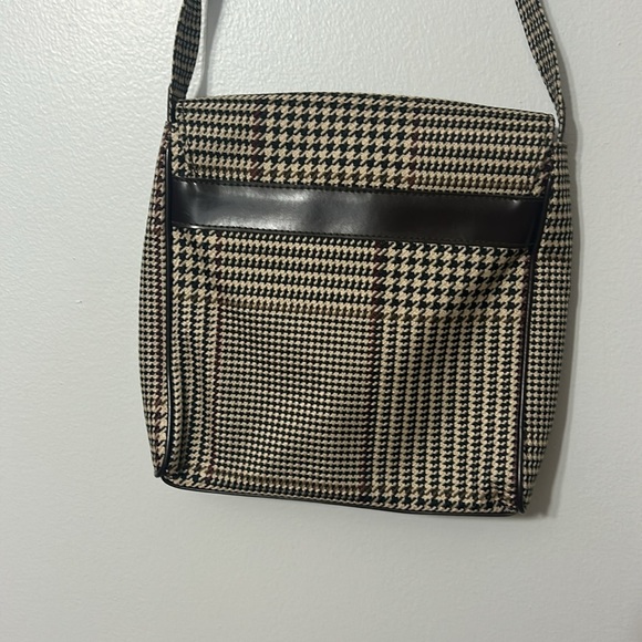 Lauren Ralph Lauren Houndstooth Crossbody Bag | Classic Plaid Satchel academia - Picture 5 of 7